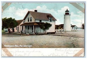 Newburyport Massachusetts MA Postcard Plum Island Light Lighthouse 1906 Antique