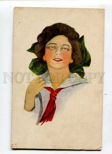 3076780 Lady w/ Green Bow by BOILEAU At Polyphot FINNISH RARE