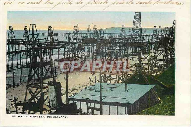 Modern Postcard Afternoon Concert Bath House Oil Wells in The Sea Summerland Oil