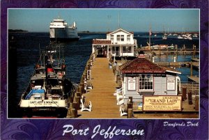 Port Jefferson, NY New York DANFORDS DOCK  Candy Store~Ferry~Boats  4X6 Postcard