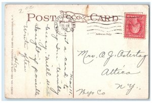 1918 East Main Street Scene Spartanburg South Carolina SC Posted Trees Postcard 