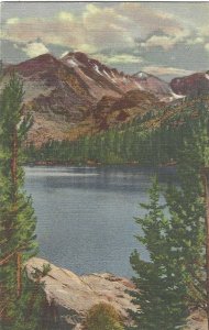 1940's Bear Lake, Rocky Mountain National Park, Colorado Linen Postcard