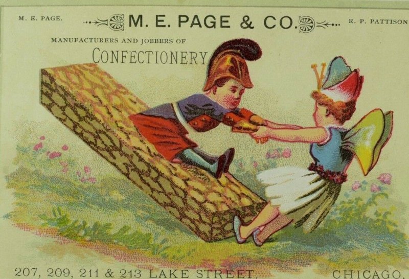 1880's Lovely Fairies Candy Bar Fair Victorian Trade Card P11