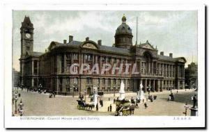 Postcard Old Birmingham Council House and Art Gallery