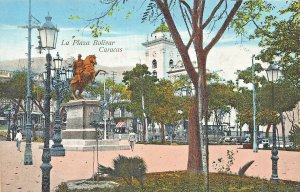 Caracas  Venezuela~La Plaza Bolivar~1925 J M Chirinos TINT PHOTO POSTCARD