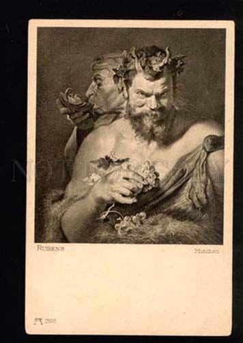 041547 Two FAUNS Satyrs by RUBENS vintage PC