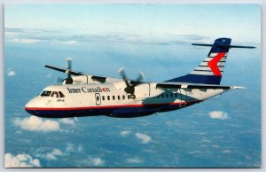 Airplane Postcard Inter Quebec Airlines Aeropatiale Aeritalia ATR 42 C-FIQB EI9