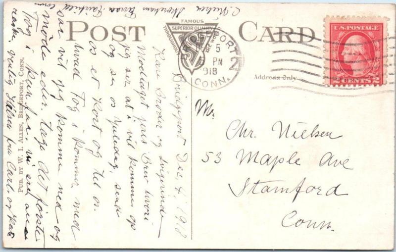 BRIDGEPORT, Connecticut  CT    SEA SIDE PARK  1918  Postcard