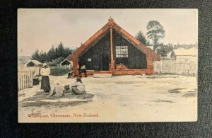 Mint Vintage Wharepuni Ohinemutu New Zealand Picture Postcard