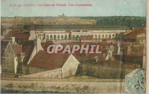 Old Postcard Caen West Station Overview