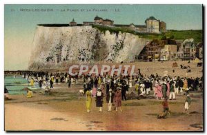 Old Postcard Mers les Bains Beach and the cliff