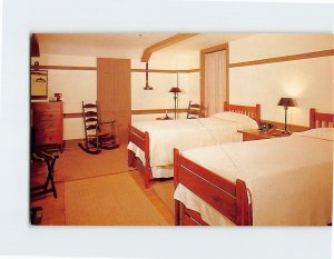 Postcard A typical bedroom for overnight guests Trustees Office Kentucky USA