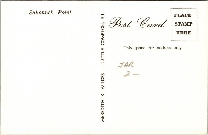 Point Little Compton RI Rhode Island Drawing Postcard UNP VTG