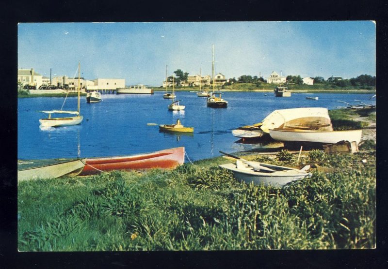 Hyannis, Massachusetts/MA Postcard, Harbor & Park, Boats/Cape Cod