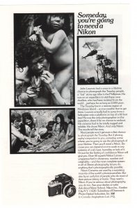 Nikon Camera's - 1970's Vintage Ad (Stone Age in the Phillipines)