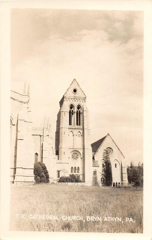 F19/ Bryn Athyn Pennsylvania RPPC Postcard c1940s Cathedral Church