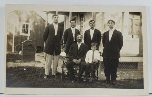 RPPC The Men of The Family A Father and His Sons c1920 Postcard Q7