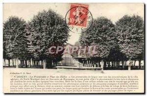 Old Postcard Joigny Les Promenades And Place Des Halles