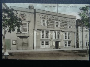 Devon BIDEFORD OLD SHIP TAVERN Family Commercial & Cyclist House c1920s Postcard