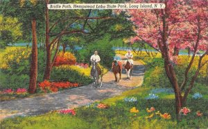 LONG ISLAND, New York NY  HORSES~BRIDLE PATH Hempstead Lake State Park  Postcard