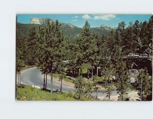 Postcard Pigtail Bridge on Iron Mountain Road Black hills South Dakota USA