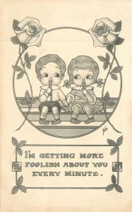 C-1910 Bishop Candy Cane Children Comic humor Postcard 22-7796