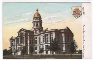 State Capitol Crest Cheyenne Wyoming 1910c postcard