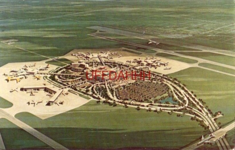 1972 ARTIST'S CONCEPTION OF TAMPA INTERNATIONAL AIRPORT AND HOTEL