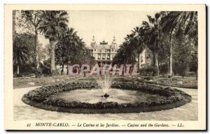 Old Postcard Monte Carlo Casino and Gardens