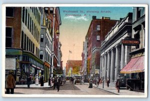 Providence Rhode Island Postcard Weybosset Street Arcade c1910 Vintage Antique