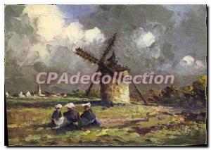 Modern Postcard Van Pointe du Finistere Old Mill Cleden Cap Sizun