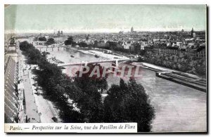 Old Postcard Perspective Paris on the Seine for the Pavillon de Flore