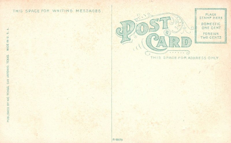 Vintage Postcard San Jose Second Mission Built 1718 San Antonio Texas Nic Tengg