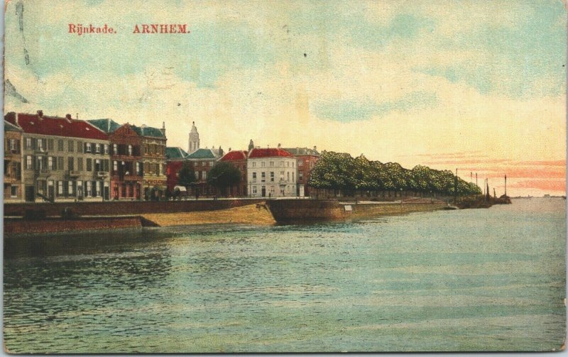 Netherlands Rijnkade Arnhem Vintage Postcard 01.42 