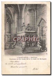 Old Postcard Saint Denis Basilica Tomb of King Louis XII and Anne of Brittany