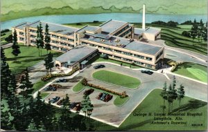 Linen Postcard George H. Lanier Memorial Hospital in Langdale, Alabama