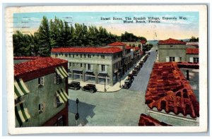 1951 Street Scene The Spanish Village Espanola Way Miami Beach FL Postcard