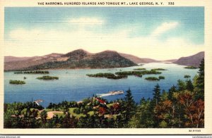 New York Lake George The Narrows Hundred Islands and Tongue Mountain Curteich