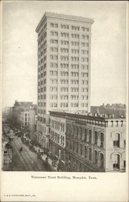 MEMPHIS TN Tennessee Trust Building Exterior Bird's Eye View c1910 Postcard