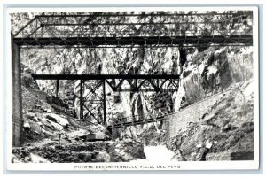 1951 Infiernillo Bridge F.C.C. From Peru Vintage RPPC Photo Postcard