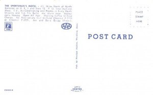 Sportsman's Motel & Gift Shop West Hartfield, Massachusetts Postcard