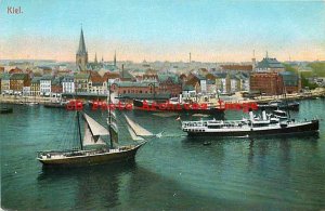 Germany, Kiel, Panorama View, Steamship, Schooner, Hermann Edlefsen No 578