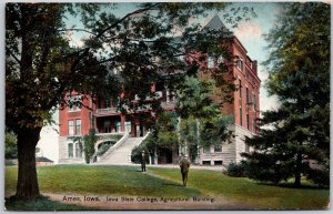Iowa State College Agricultural Building Ames Iowa IA Front View Postcard