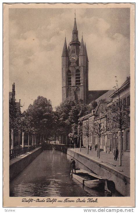 RP, Oude Delft m. Toten Oude Kerk, Delft (South Holland), Netherlands, 1920-1...