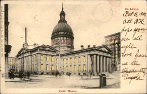 St Louis Missouri Court House HOLD To LIGHT Windows Moon Glow Vintage Postcard