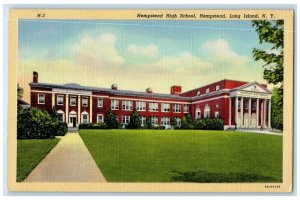 c1940 Hempstead High School Hempstead Exterior Long Island New York NY Postcard