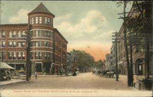 St. Johnsbury VT Avenue House & Railrad St. c1905 UDB Postcard