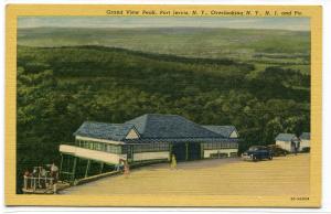 Grand View Peak Port Jervis New York 1950s linen postcard
