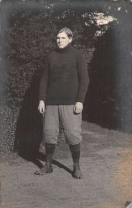 Burlingame California St Matthews School Football Player Real Photo PC AA51381