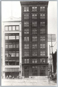 Newark Ohio 1960s Modern RPPC Real Photo Postcard Trust Building